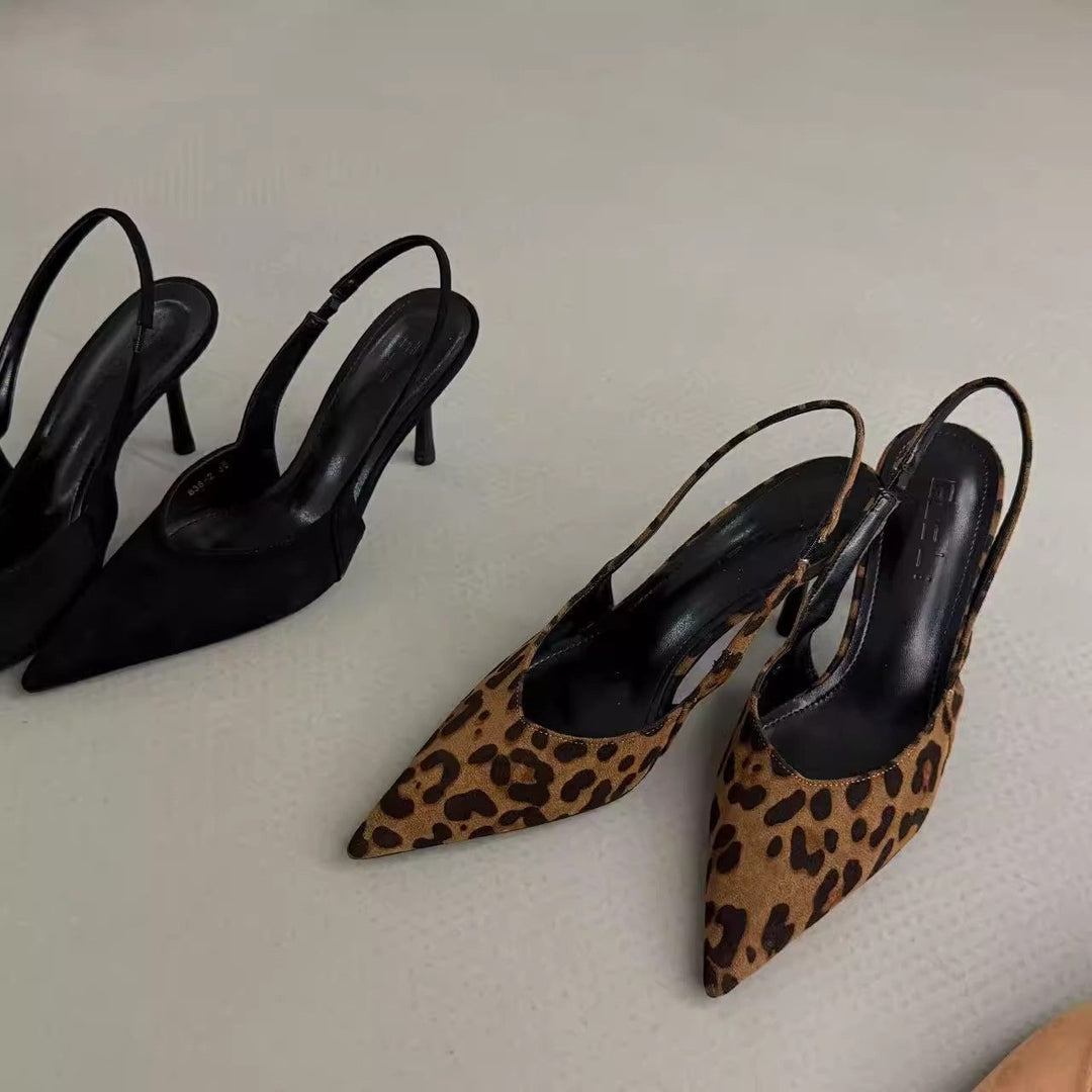 Damen Slingback-Pumps aus Wildleder mit eleganter Spitzform