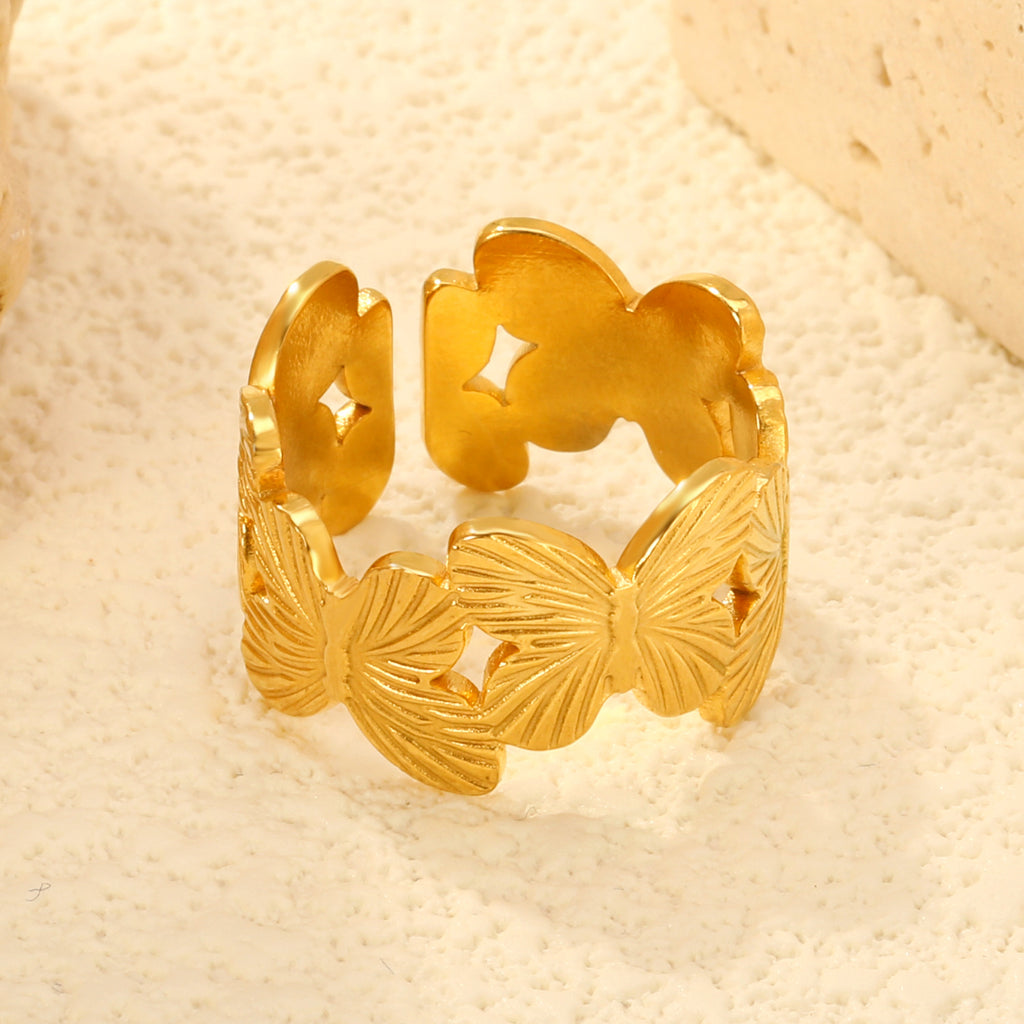 Damen Ring im floralen Design mit verstellbarer Größe Shop Nory
