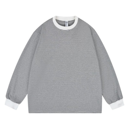 Unisex Weites gestreiftes Longsleeve im Oversize-Schnitt mit Rippbündchen Shop Nory