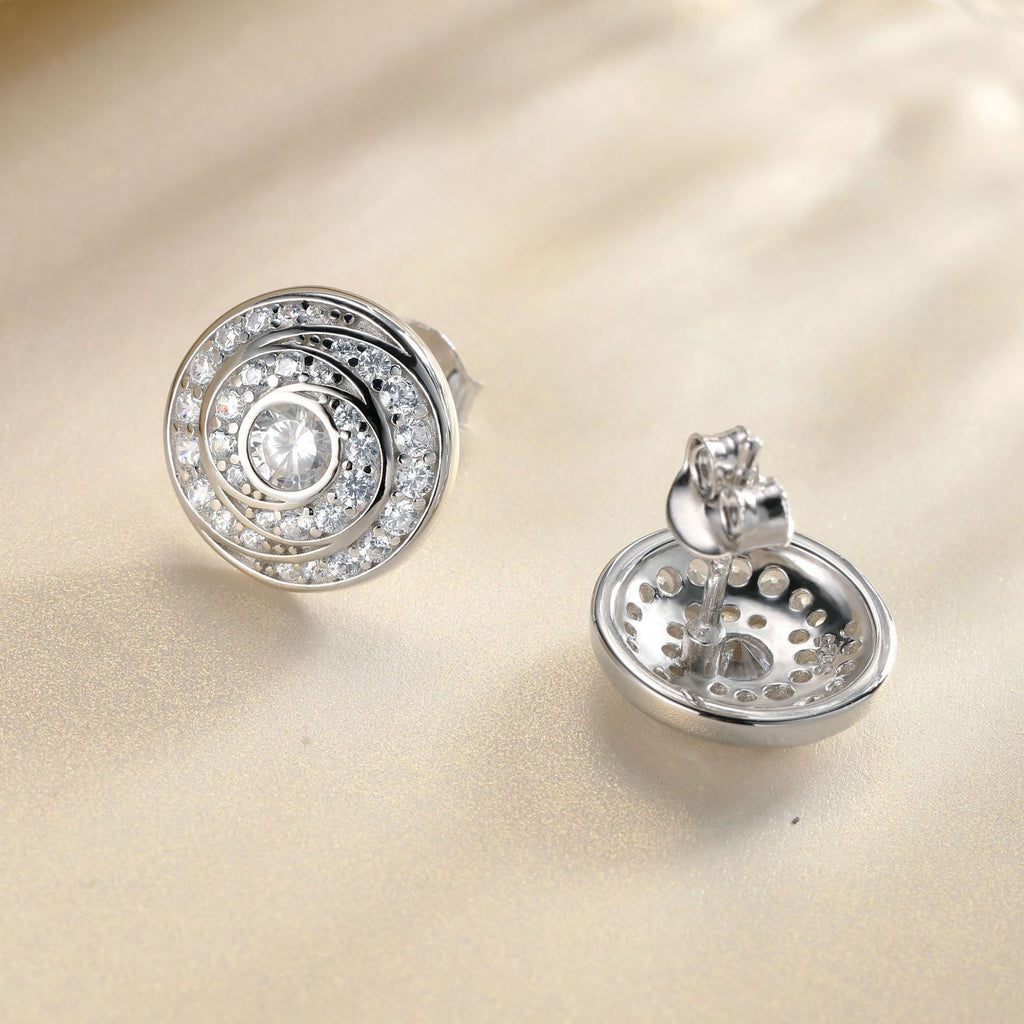 Damen-Ohrstecker mit spiralförmigem Zirkonia-Besatz Shop Nory