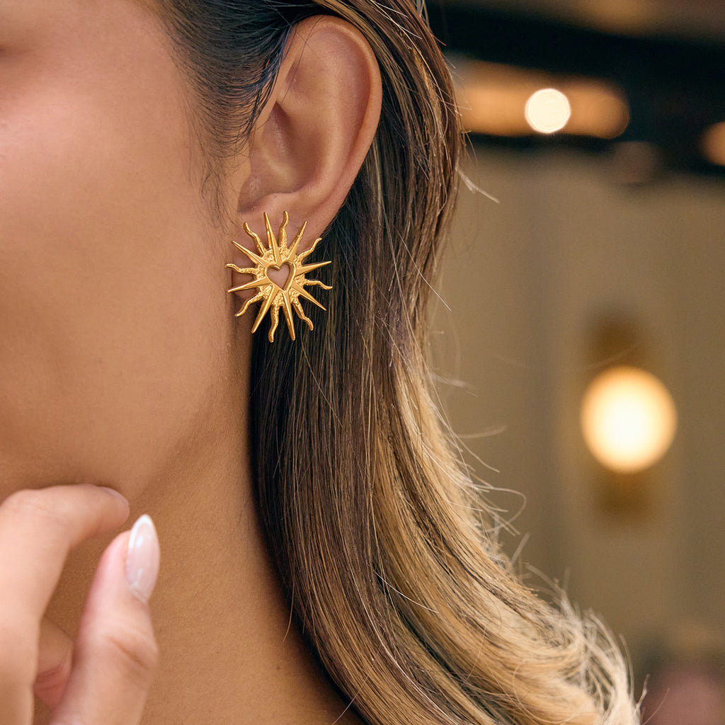 Damen Ohrhänger im eleganten Sonnenmotiv mit herzförmigem Design Shop Nory