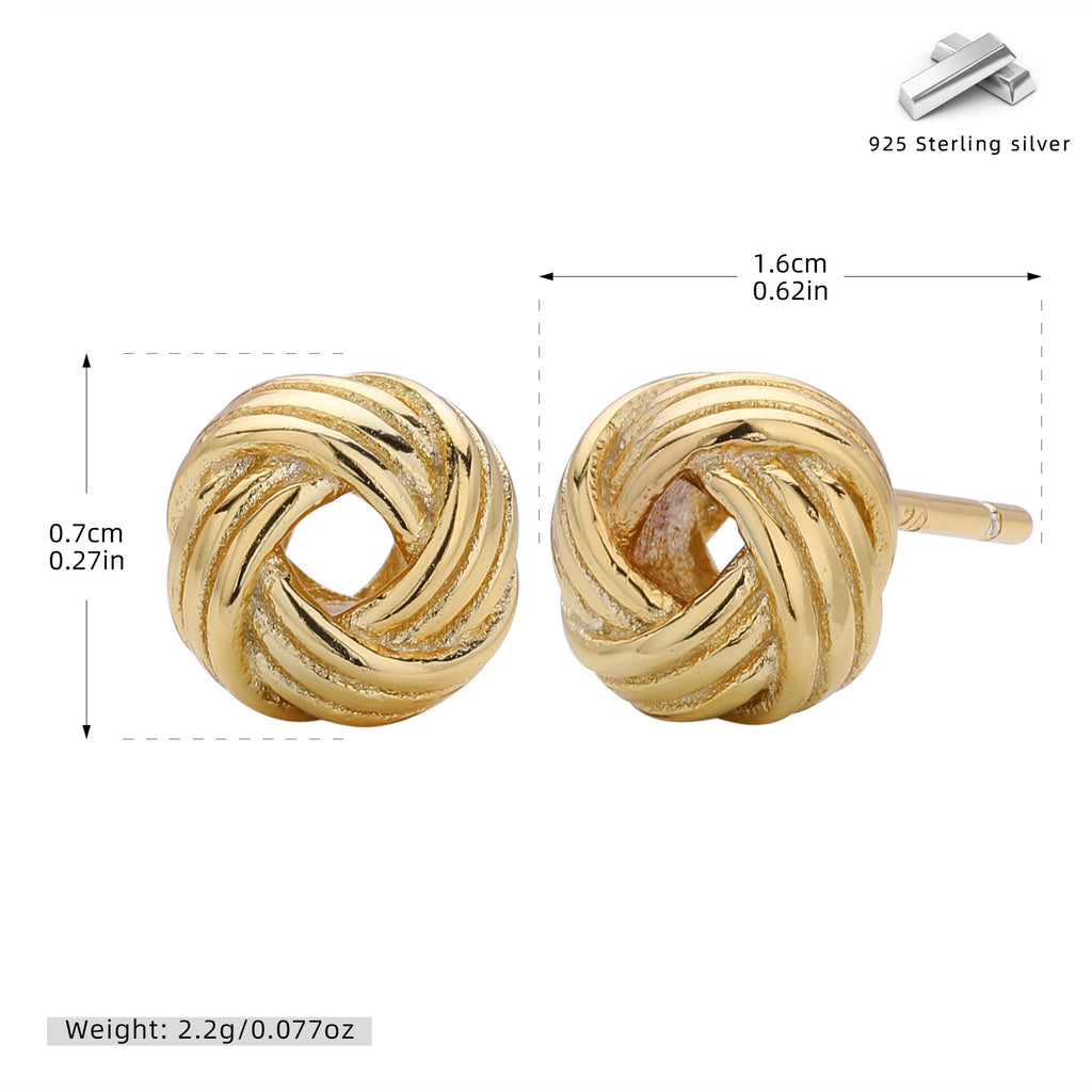 Damen Ohrstecker mit zeitgemäßem Knoten-Design aus hochwertigem 925 Sterling Silber Shop Nory