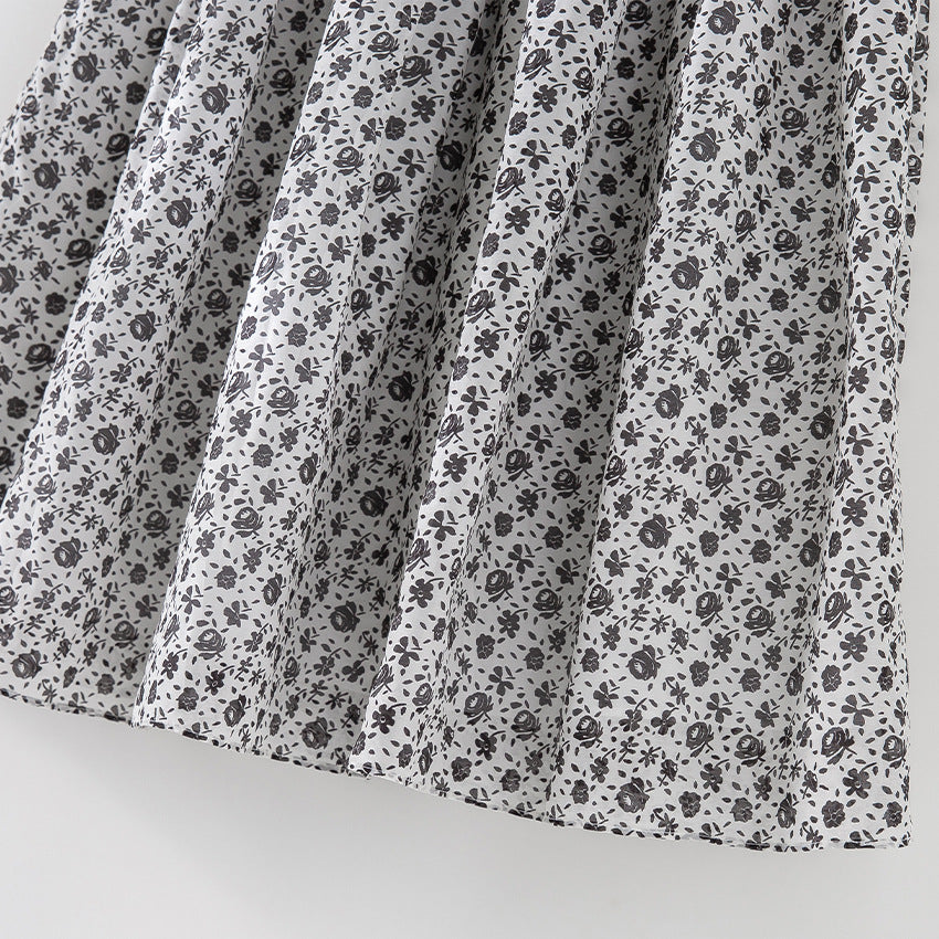 Damen Midirock mit gerafftem Bund und kleinem Blumenprint Shop Nory