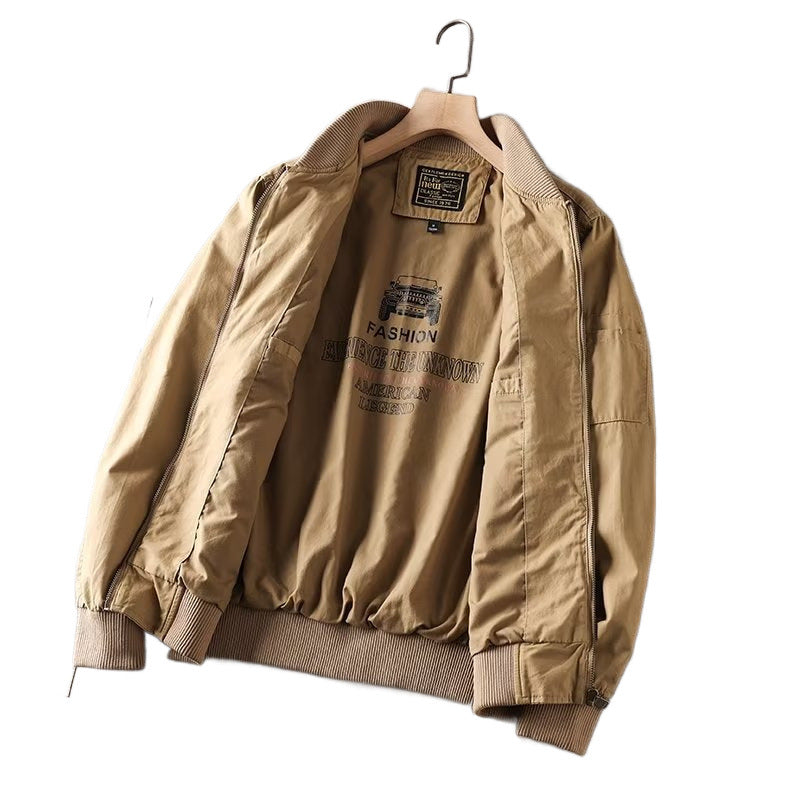 Herren Casual Bomberjacke mit Reißverschluss, Brustpatch und Ärmel-Taschendetail Shop Nory