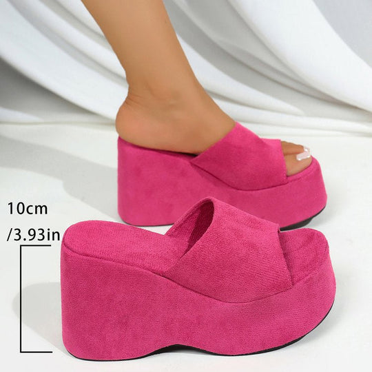 Damen Plateau-Sandalen mit transparentem Riemen und rutschfester Sohle