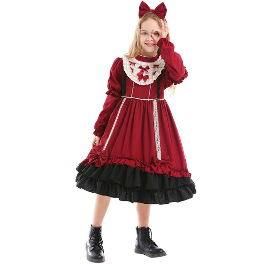 Mädchen Lolita Kleid mit Rüschen und Schleifen Shop Nory