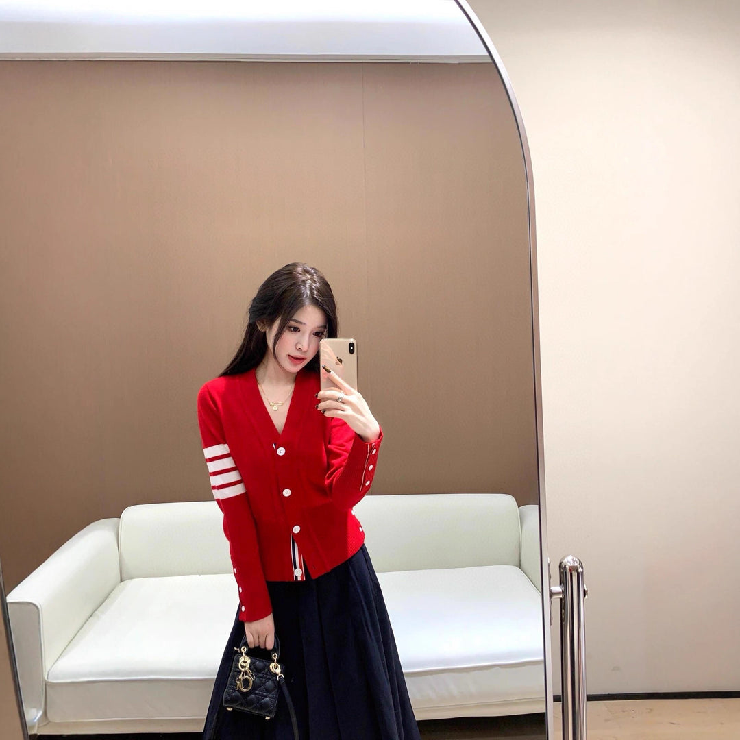 Damen Modischer Strickcardigan mit V-Ausschnitt Shop Nory