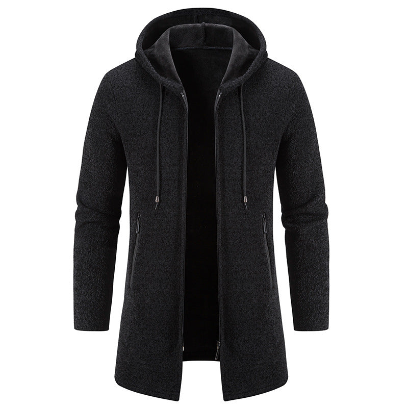 Herren praktische und stilvolle Fleecejacke mit Kapuze und Reißverschlusstaschen