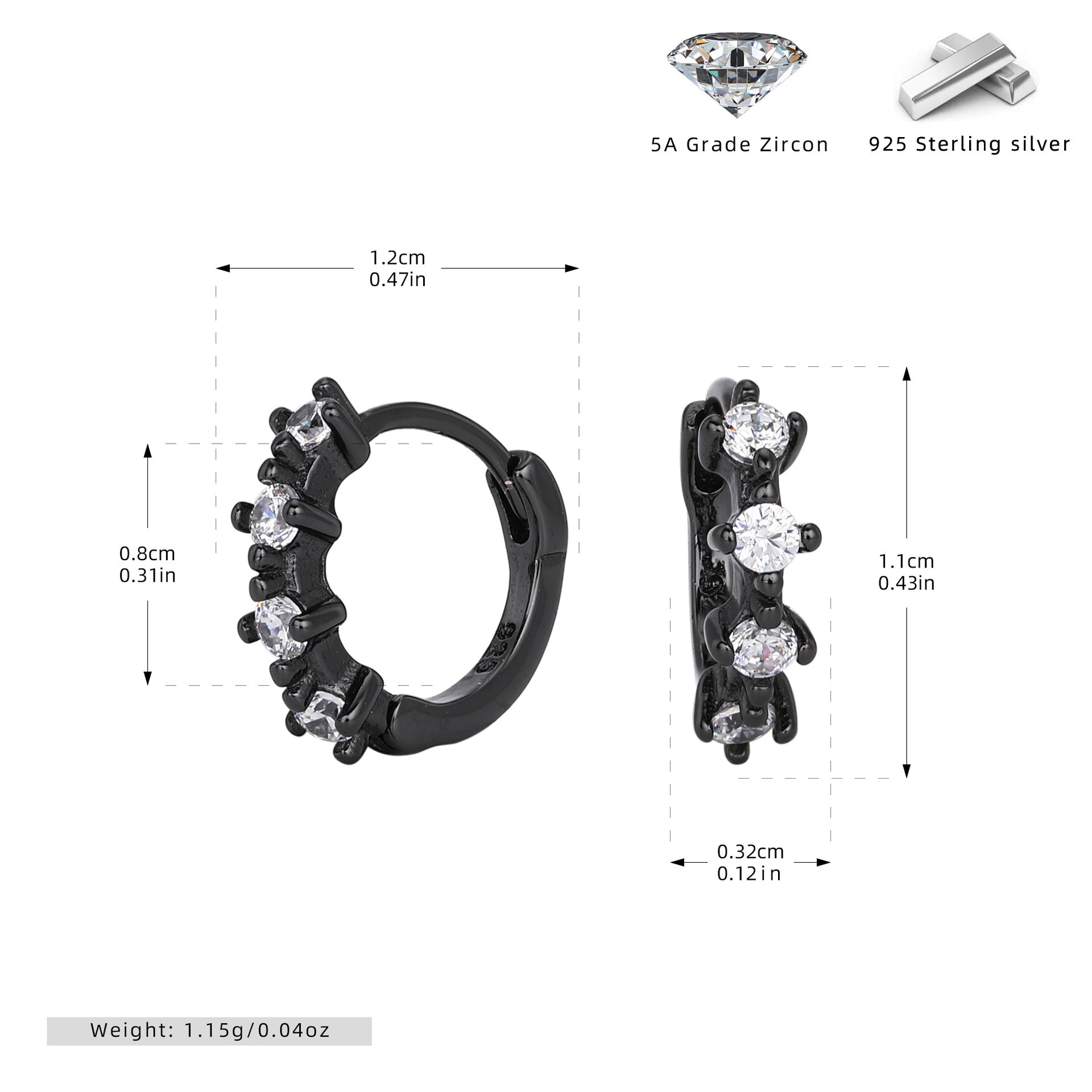 Damen Creolen Ohrringe mit funkelnden Zirkonsteinen und elegantem Design Shop Nory