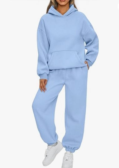 Damen nan Boxy-Hoodie und Palazzo-Jogger Set mit elastischem Knöchelbund Shop Nory