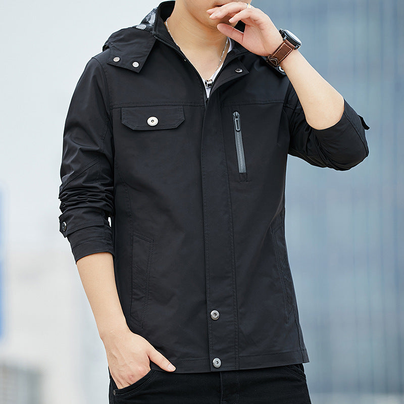 Herren Leichter Kapuzen-Fieldblouson im Casual-Utility-Stil Shop Nory