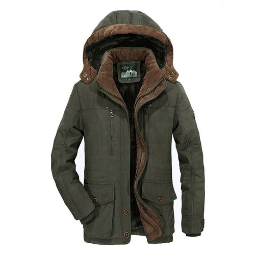 Herren Gefütterter Parka mit Kapuze und Kunstfellfutter Shop Nory