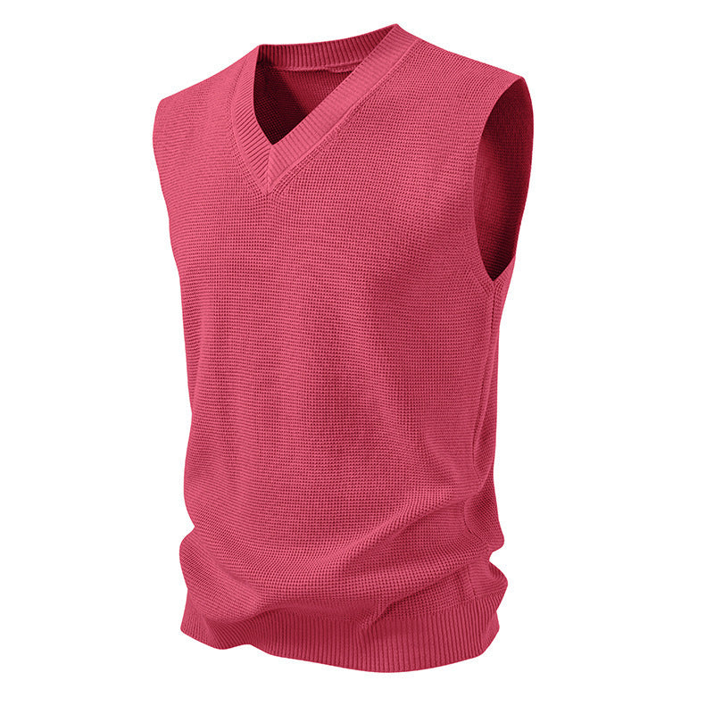 Herren ärmelloser Pullover im strukturierten Design