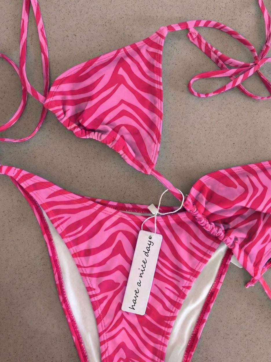 Damen Triangel-Bikini mit klassischem Punktmuster Shopnory