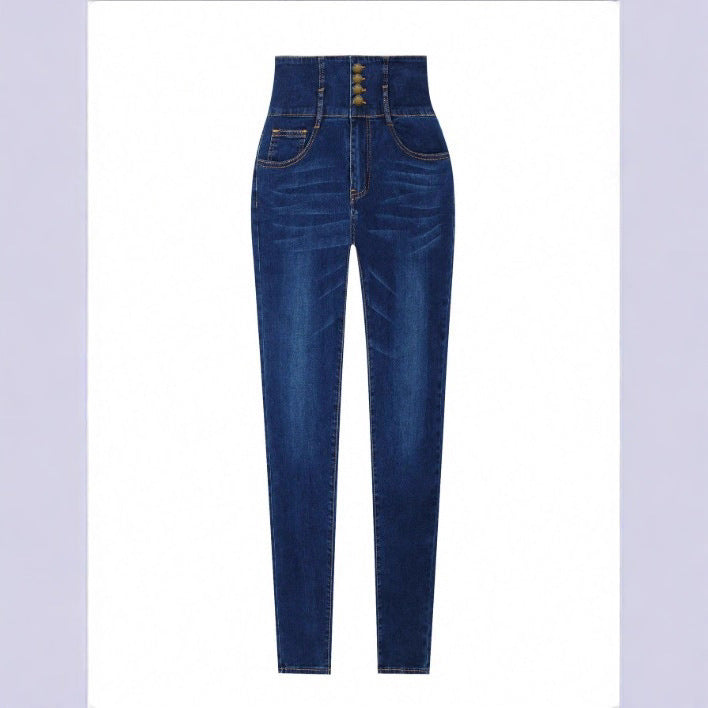 Damen Hochtaillierte Slim-Fit Sculpting-Skinny-Jeanshose mit V-Form Bund und Push-up-Effekt Shop Nory