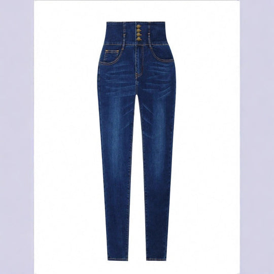 Damen Hochtaillierte Slim-Fit Sculpting-Skinny-Jeanshose mit V-Form Bund und Push-up-Effekt Shop Nory