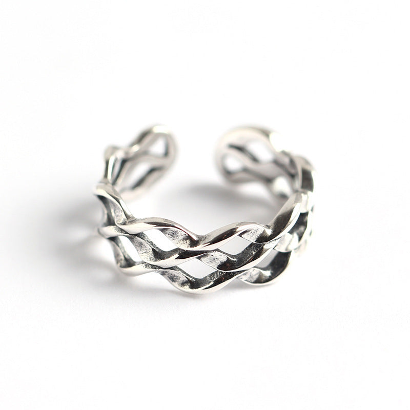 Damen Offener Ring mit filigranem Wendedesign Shop Nory