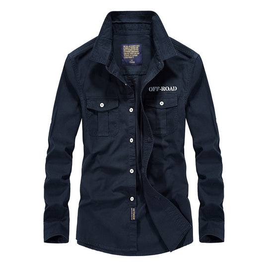 Herren Field-Hemdjacke mit Brusttaschen und Offroad-Print Shop Nory