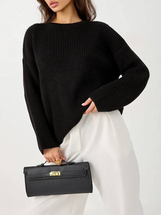 Damen Gemusterter Oversized Pullover