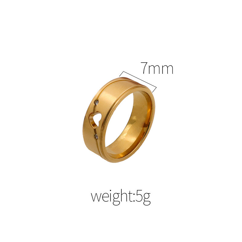 Damen Moderner Ring mit Herz-Ausschnitt und funkelnden Akzenten Shop Nory