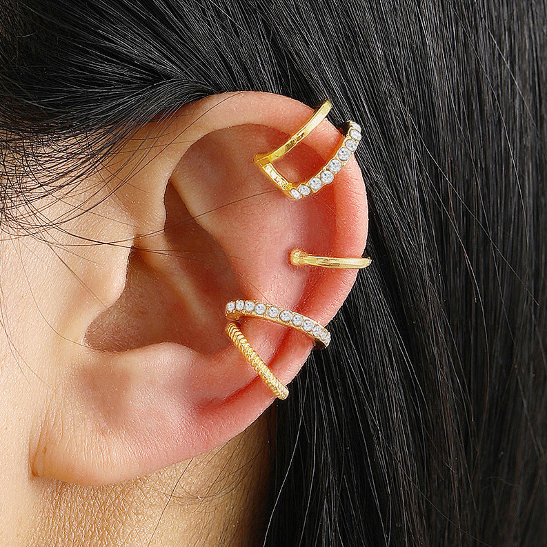 Damen Ohrcuff mit funkelnden Kristallen und elegantem Design Shop Nory