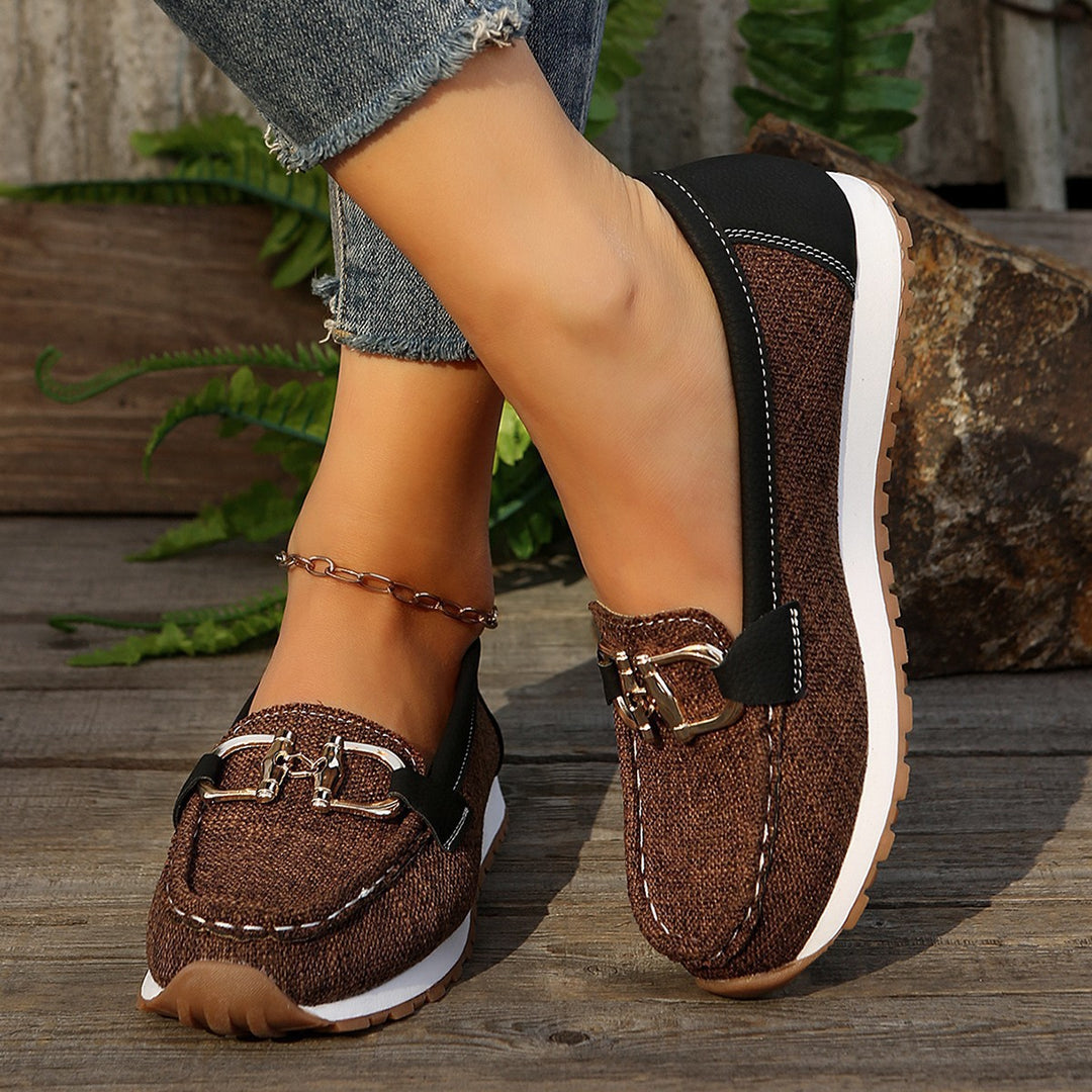 Damen Angesagte Plateau‑Loafer mit Gold‑Horsebit und gepolstertem Komfortfußbett Shop Nory