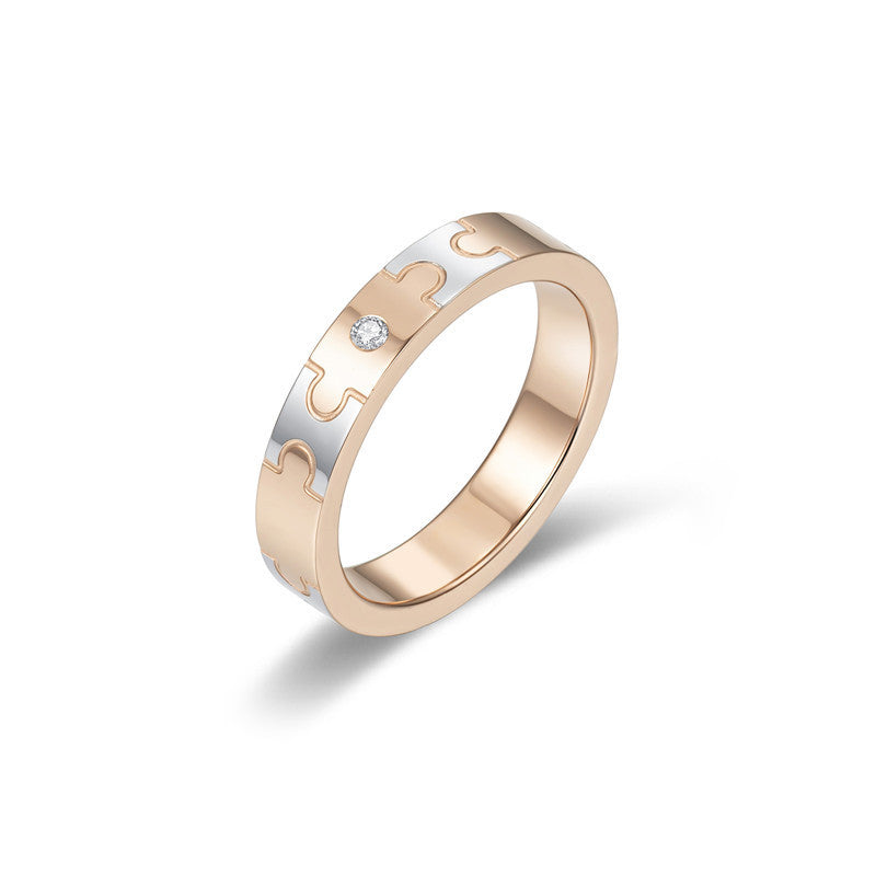 Damen Puzzle-Ring mit elegantem Design und funkelndem Stein Shop Nory