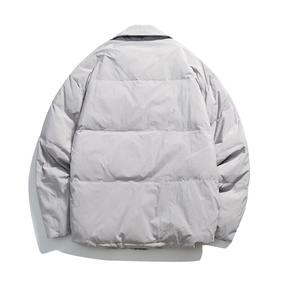 Unisex Boxy wattierte Hemdjacke mit großen Klapptaschen und Druckknopfverschluss Shop Nory
