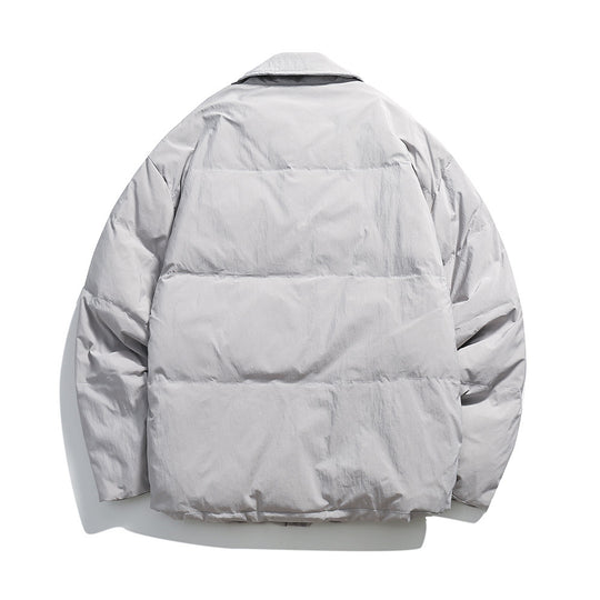Unisex Boxy wattierte Hemdjacke mit großen Klapptaschen und Druckknopfverschluss Shop Nory