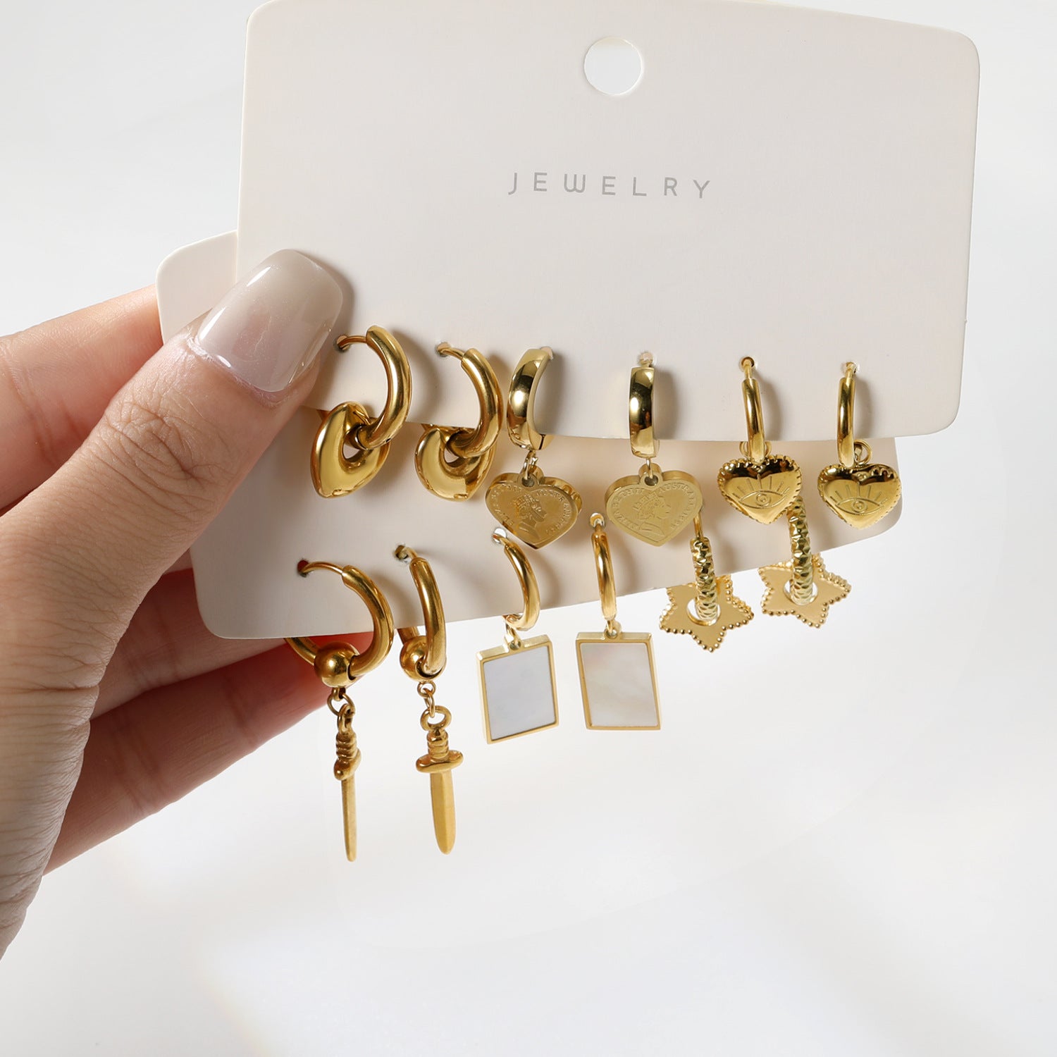 Damen Hängende Ohrstecker mit elegantem konischem Anhänger aus Edelstahl Shop Nory