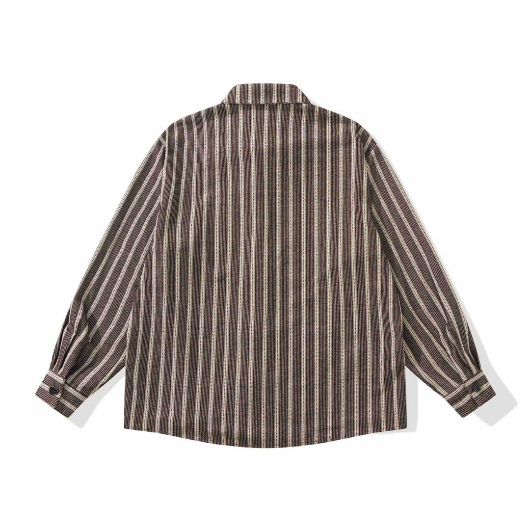 Damen Gestreifte Overshirt‑Hemdjacke mit Brusttasche Shop Nory