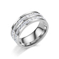 Herren Ring mit luxuriösem, dreireihigem Zirkonbesatz Shop Nory