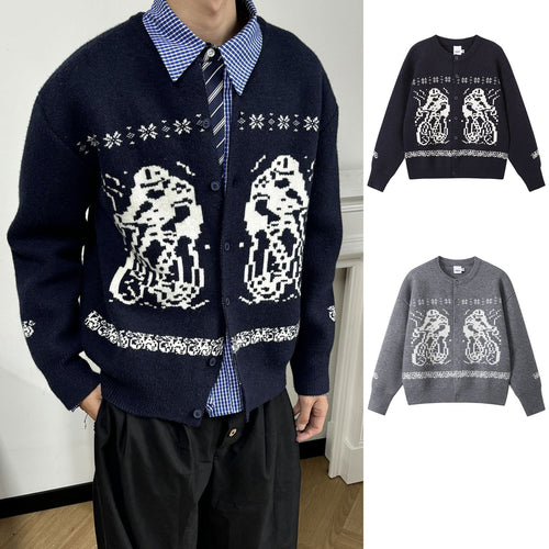 Damen Gemütlicher Grobstrickpullover mit grafischem Motiv Shop Nory