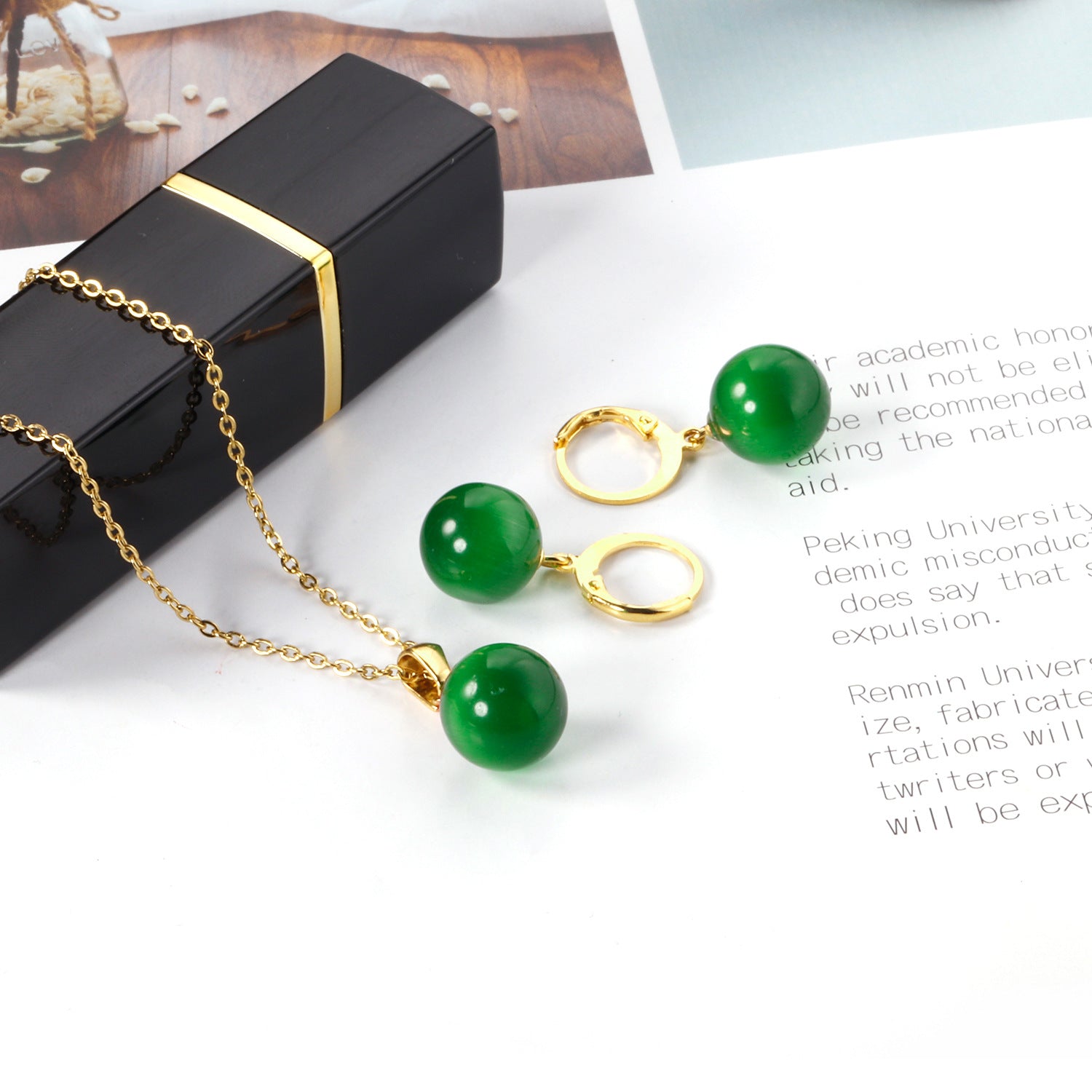 Damen Schmuckset mit eleganten Perlenanhängern Shop Nory