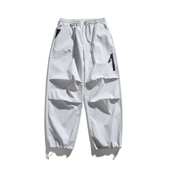 Unisex Technische Cargo-Joggerhose mit elastischem Bund, Reißverschlusstasche und Kordelzug Shop Nory