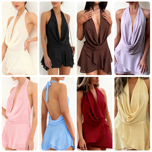 Damen Elegantes und luftiges Etuikleid mit tiefem Ausschnitt