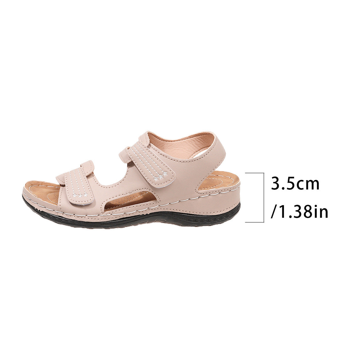 Damen Komfortable Klett-Sandalen mit anatomischer Fußbettgestaltung