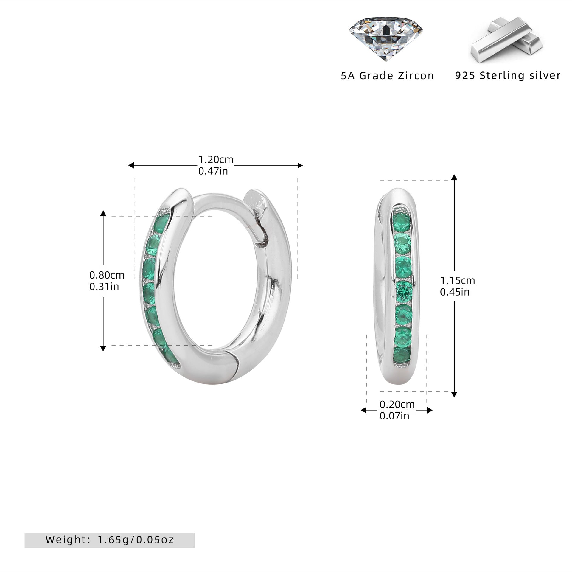 Damen Creolenohrringe mit funkelndem Zirkonbesatz aus hochwertigem 925 Sterling Silber Shop Nory