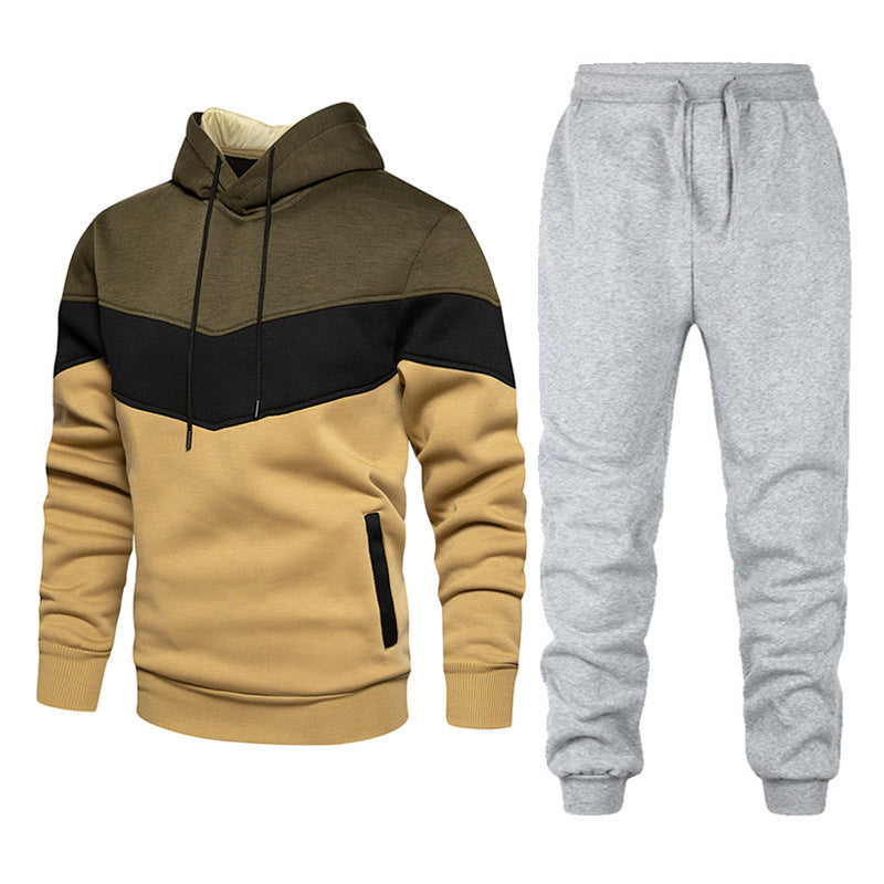 Herren nan athleisure-Set mit Chevron-Kapuze, fleecegefüttertem Pullover und schmal zulaufender Jogginghose Shop Nory