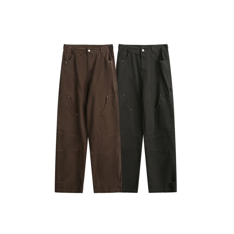 Damen Weite High‑Waist Cargo‑Hose mit Multifunktionstaschen und verstellbarem Saum Shop Nory