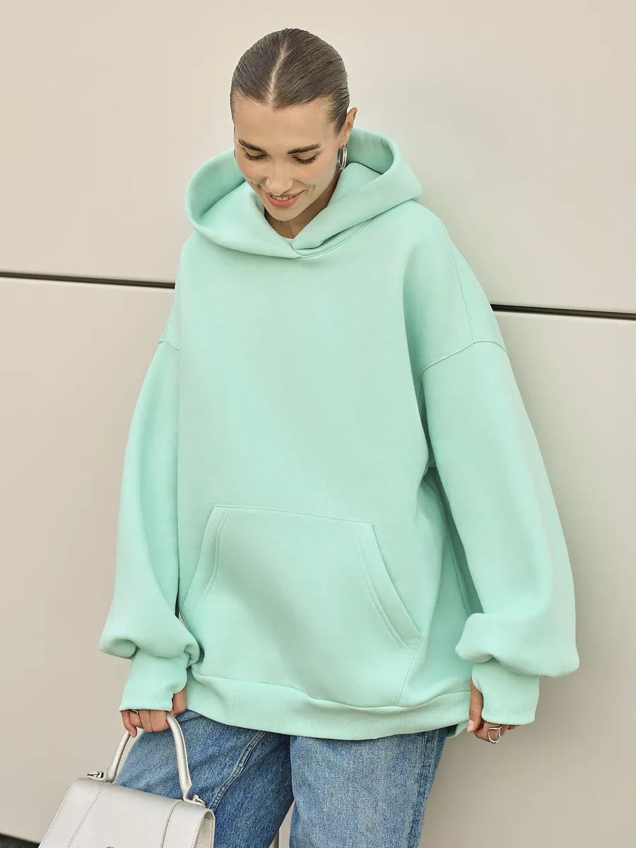Damen Oversized Kapuzenpullover mit extra weitem Schnitt und Kängurutasche Shop Nory