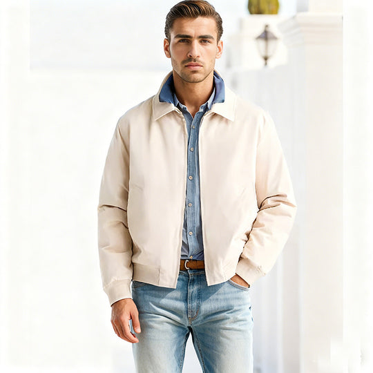 Herren Harrington-Jacke mit Reißverschluss, leicht gefüttert und Rippbündchen Shop Nory