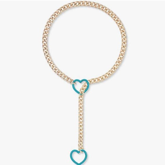 Damen auffällige Kette mit Herzanhängern und charakteristischem Design Shop Nory