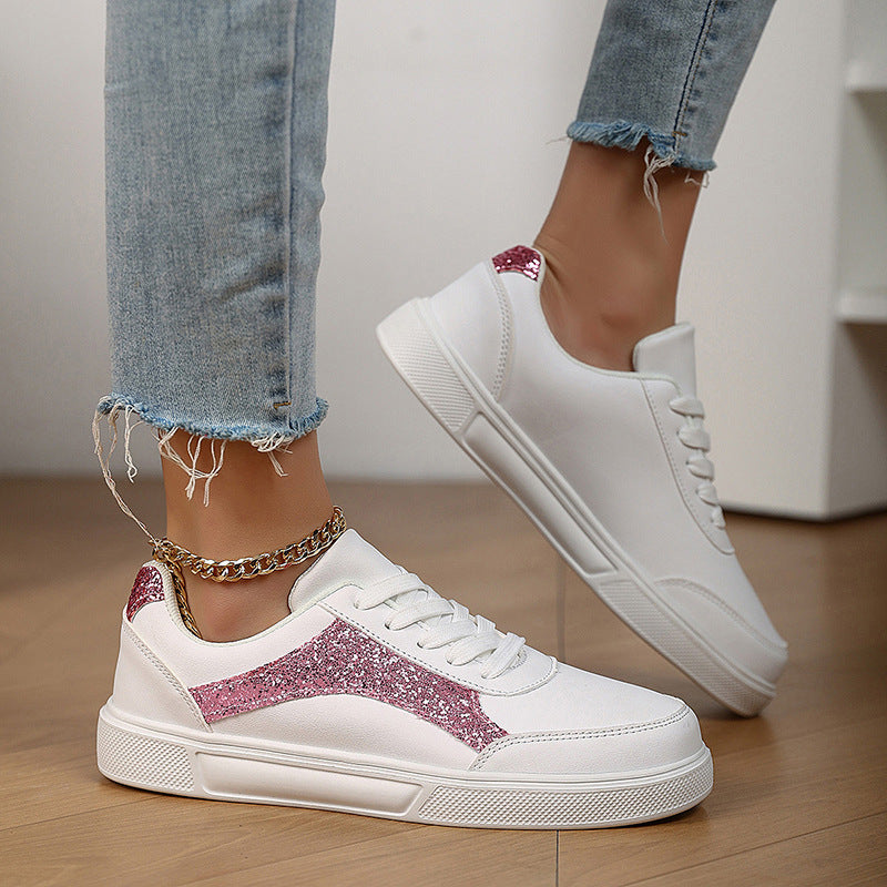 Damen Sportliche Sneakers mit Glitzer-Applikationen