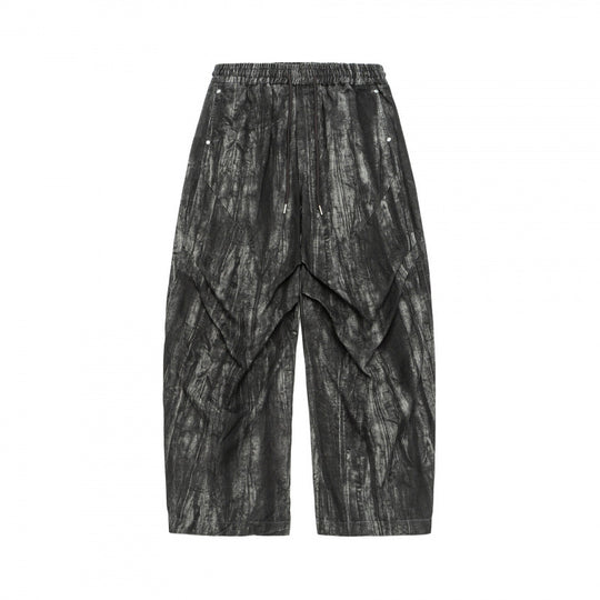 Unisex Weite Cropped-Hose mit asymmetrischen Lageinsätzen, elastischem Bund und beschichteter Struktur Shop Nory