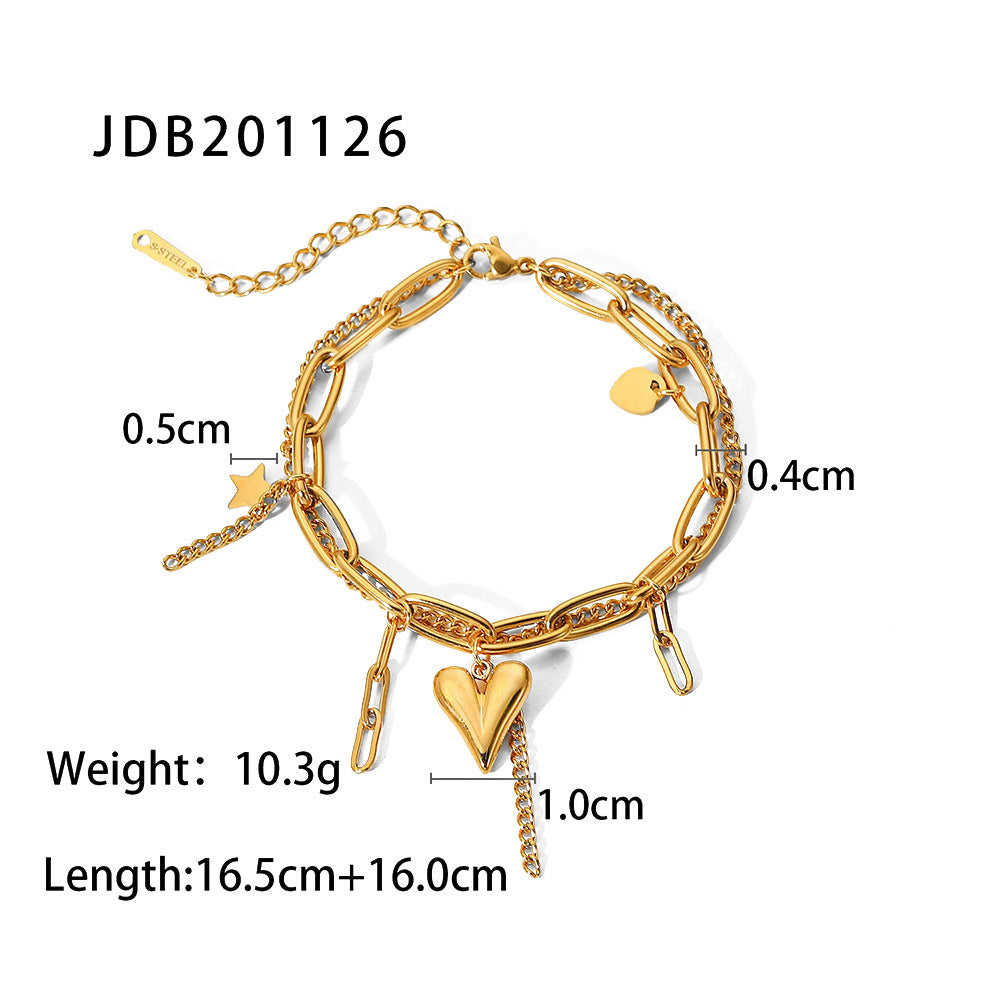 Damen Charm-Armband mit einzigartigen Symbolen und hygienischem Edelstahl Shop Nory