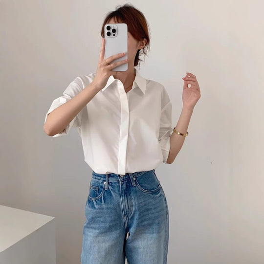 Damen Stilvolle Oversized Bluse Shop Nory