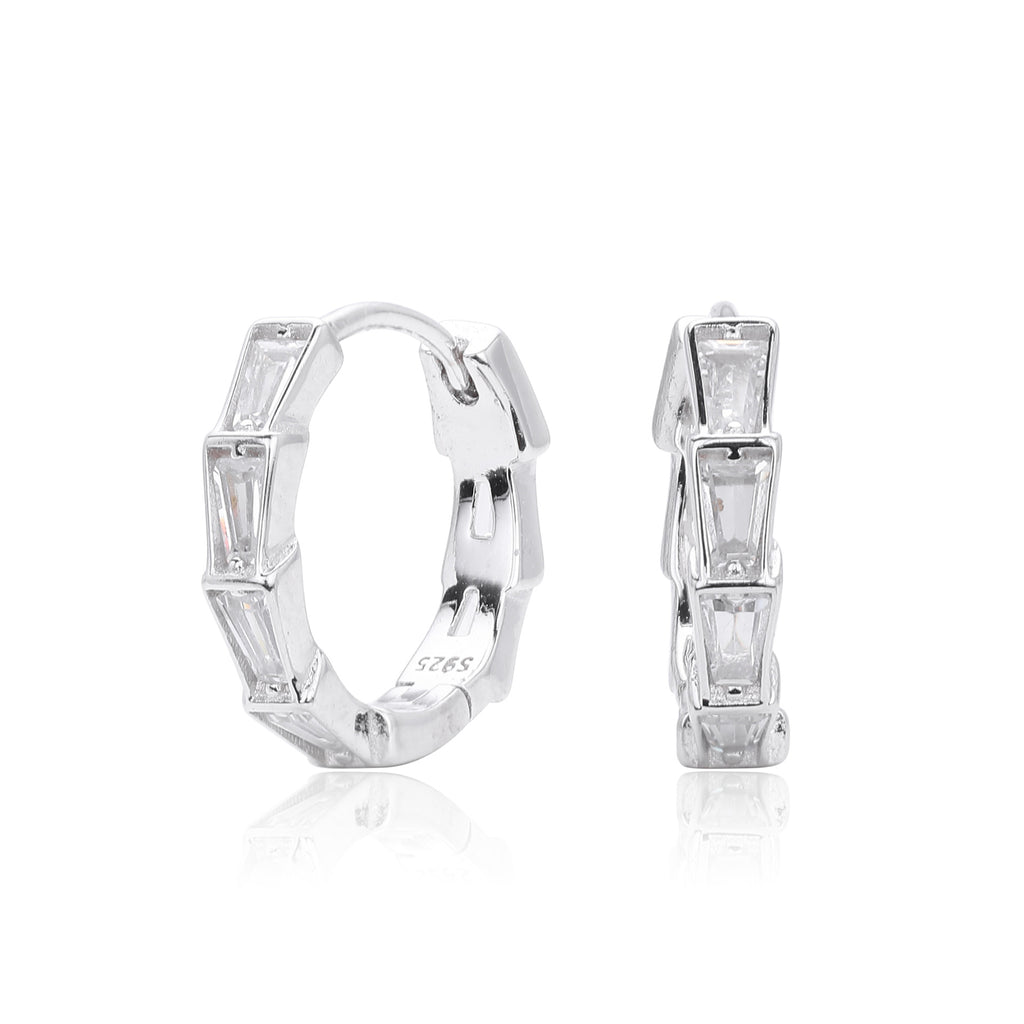 Damen Creolen mit funkelnden Zirkonsteinen aus 925 Sterling Silber Shop Nory