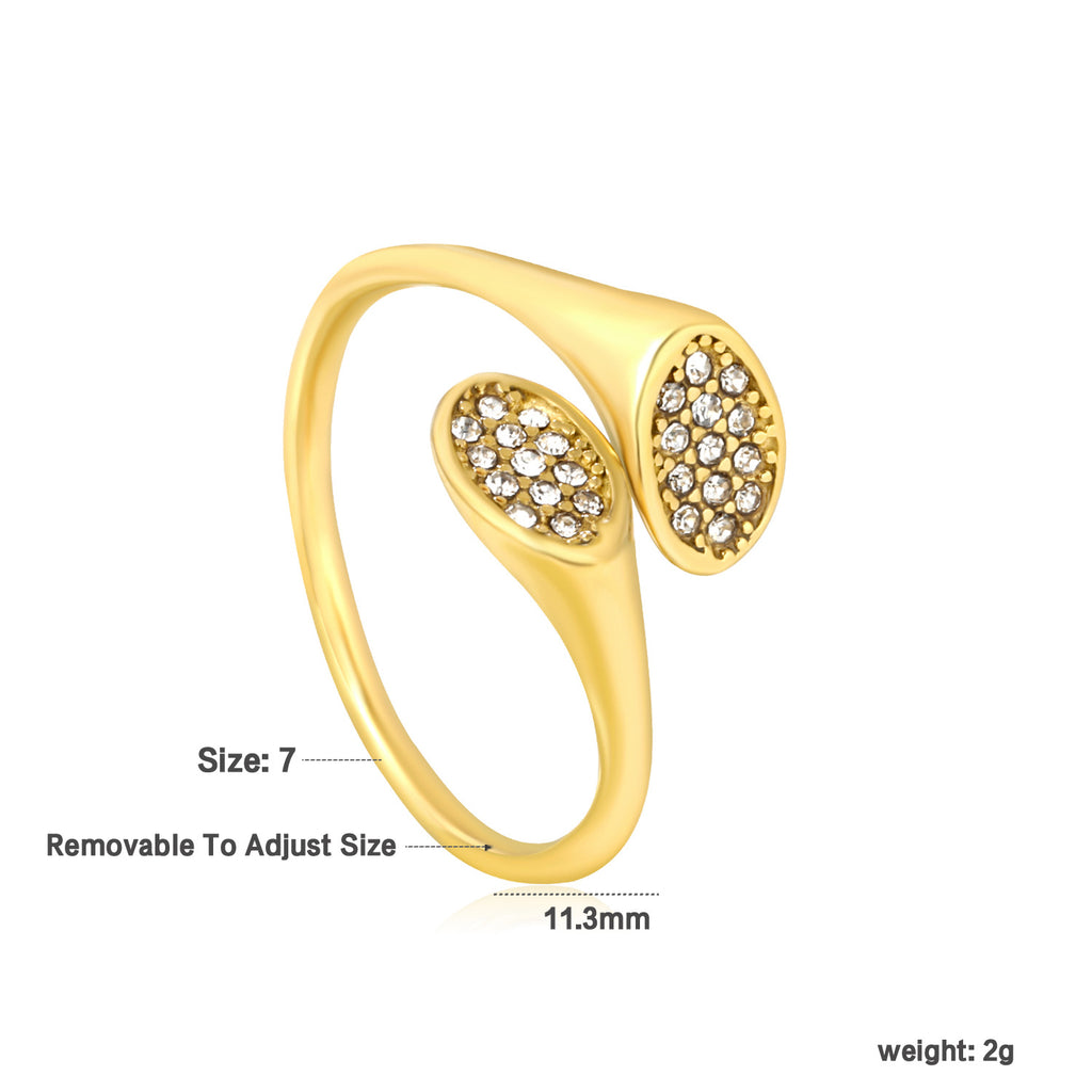 Damen verstellbarer Ring mit funkelnden Zirkonia-Akzenten Shop Nory