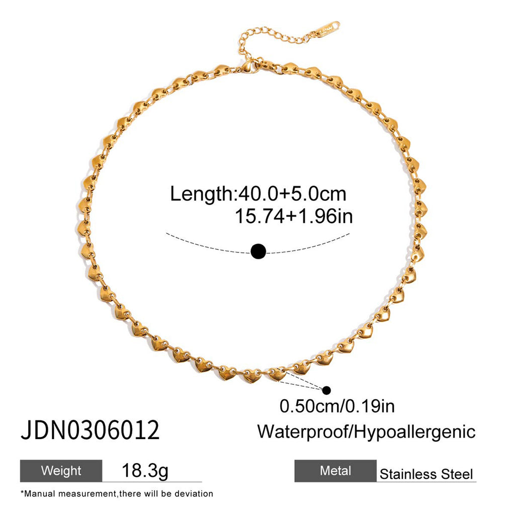Damen Halskette mit modernem, wasserfestem Gliederdesign aus hypoallergenem Edelstahl Shop Nory